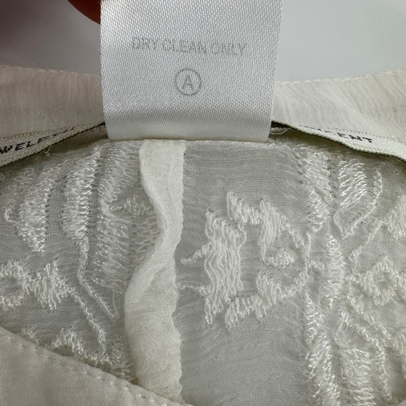 Twelfth Street by Cynthia Vincent 100% Silk Embroidered Batwing Blouse Sheer S - Picture 5 of 10